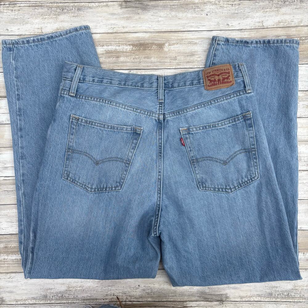 Levi’s 94’ Baggy Jeans Sz 32 Blue Wide Leg Distressed High Rise Grunge Skater - Picture 3 of 11